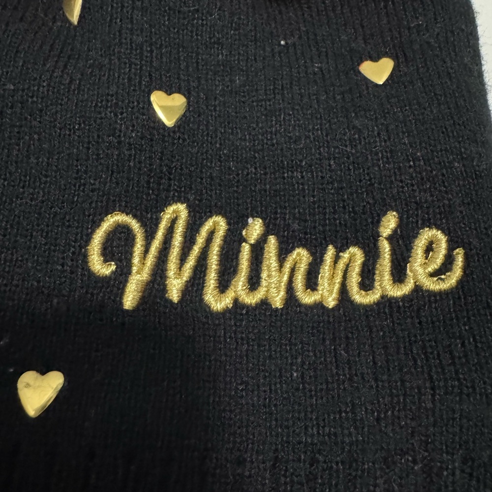 Disney Minnie Mouse Bow Beanie Hat with Gold studded hearts & embroidere… - Picture 3 of 7
